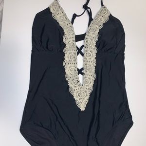 Black one piece swimsuit